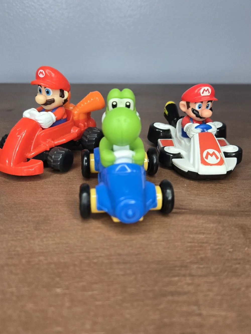 Kids Racing Toy Car Set with Red, Blue, Green Figures